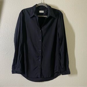 Lemaire Unisex Silk Wool Button Up Shirt Black